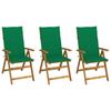 Day and Night - Day and Night Folding Garden Chairs 3 Units and Cushions Solid Acacia Wood