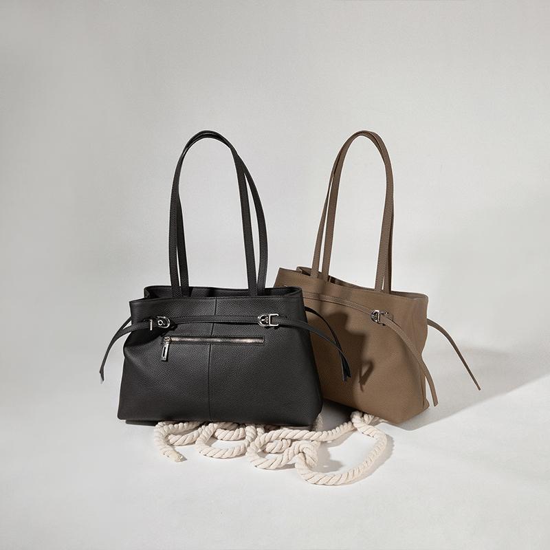 VENOF Women's Tote Bag, Crossbody Style, Made of Top-Grain Cowhide Leather, Large Capacity, Single-Shoulder Design