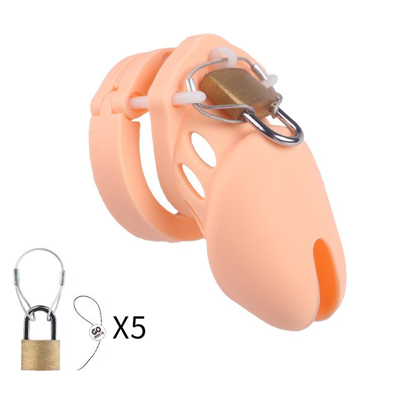 7 Colors Silicone Male Chastity Device Cock Cage Sex Toys With 5 Penis Ring Prevent Breaking Free Standard Short Cages Sex