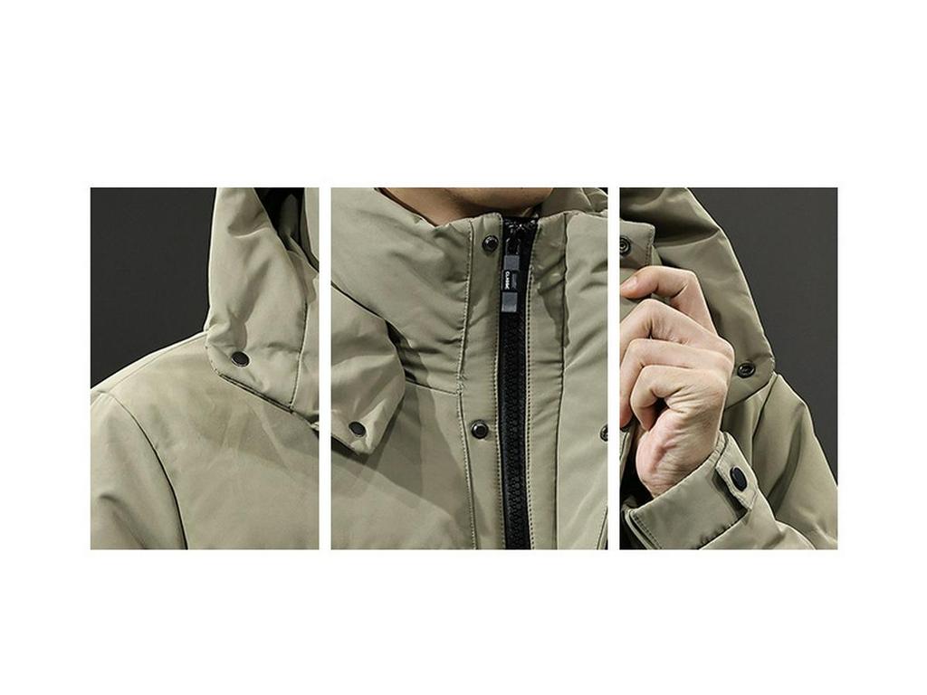 Men's 2025 Winter Hooded Down Jacket, 90% Duck Down, Mid-length, Warm H-Shaped Trendy Coat