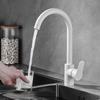 TLXT White Wall-Mounted Kitchen Pull-out Faucet