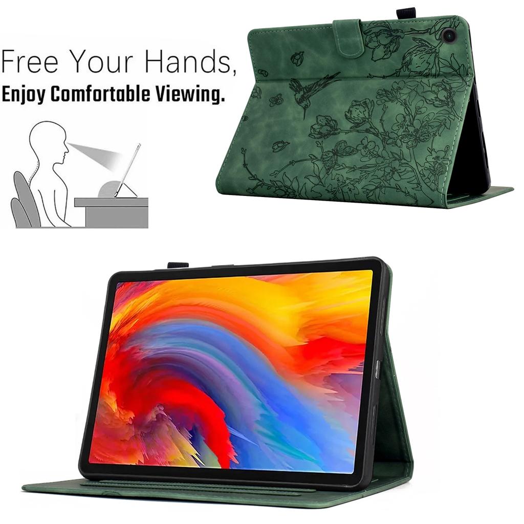 Für Lenovo Tab M10 (Generation 3) Hülle Blume Vogel Aufgedruckter Kartenhalter Leder Tablet-Hülle