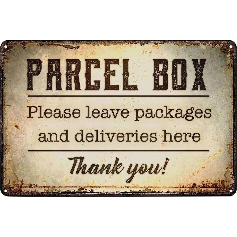 

Vintage Metal Signs Mail Parcel Box Tin Sign Notice Leave Deliveries Packages Delivery Poster Wall Art Decor Plaque for Home Off 26T 26T0104 20x30cm