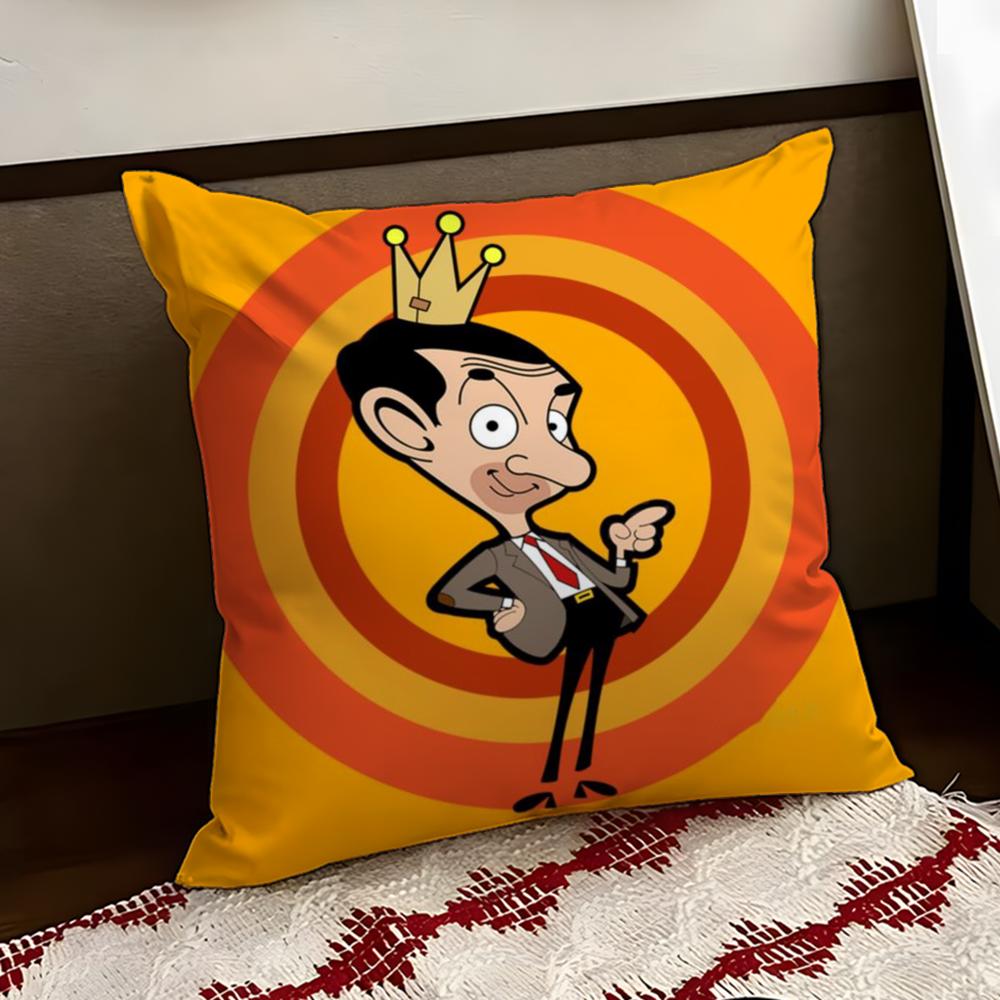 

Mr BBean Cartoon Cushion Cover Reversible Soft Durable Pillow Cover Home Car MultiScene Use for Daily Comfort 30X30cm