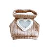 Niannyyhouse 20cm Plush Clothes, Cutout Heart-Shaped Backless Sweater, Cotton Doll Clothes, Dress-Up (C2-Dark Brown)