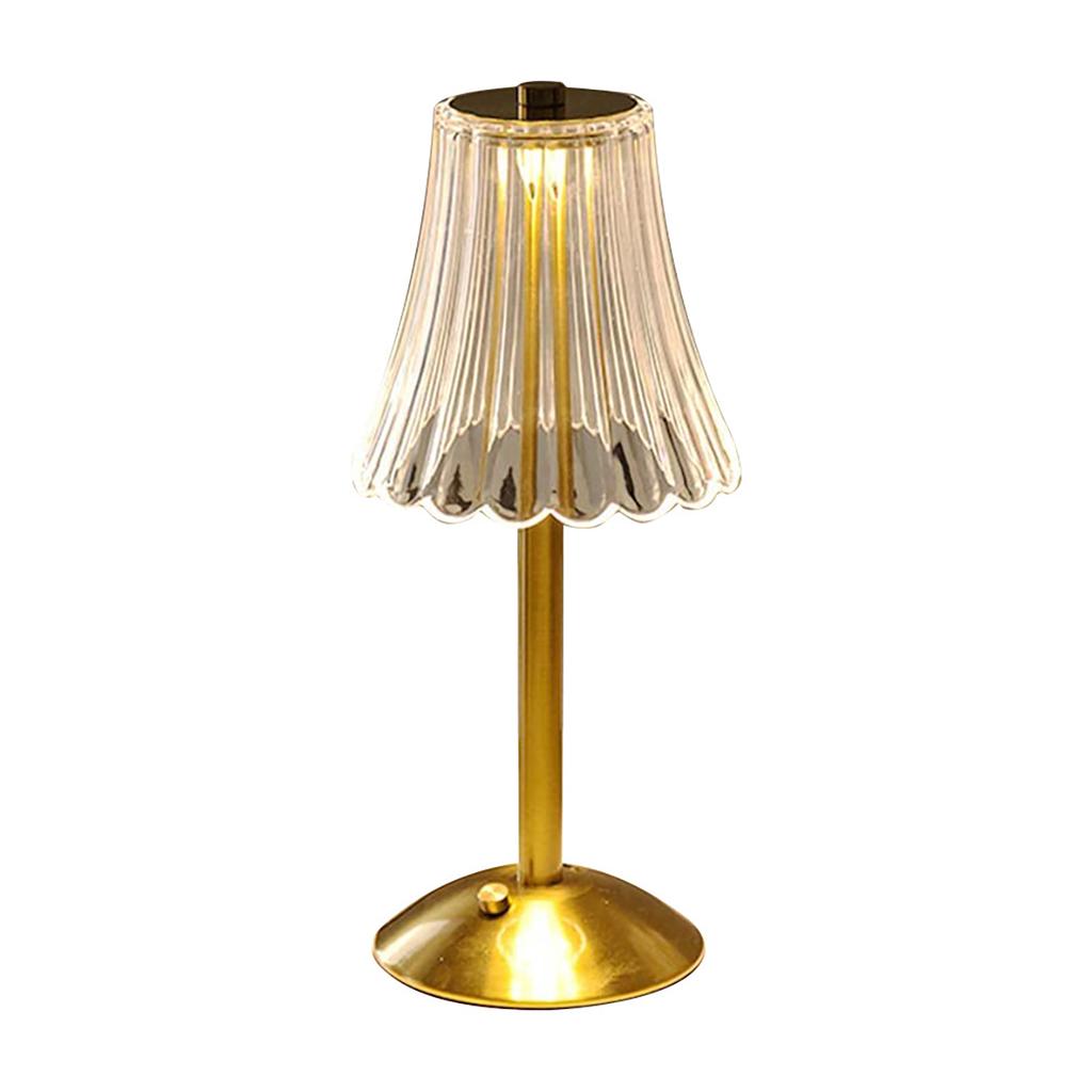 Crystal Retro Table Lamp  Bedroom Bedside Lamp Luxurious Atmosphere Lamp Rechargeable Dimming LED Light