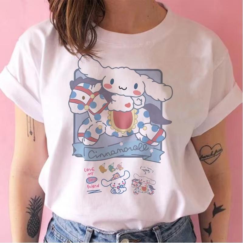 

2026 Yujia Dog Sanrio Printed Cotton TShirt Summer Cartoon Design Childrens Roundneck Fashion Loose Casual Wear S