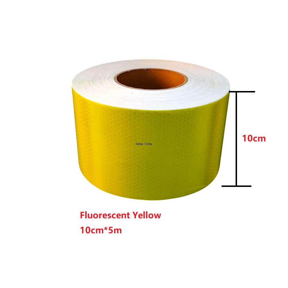 5cm/10cm/15cm/20cm*5M Fluorescent-Yellow Reflective Adhesive Sheetings Waterproof Reflectors Tape Warning Safety Sticker For Car