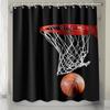 Basketball Shower Curtain For Boys Teen Ball Sports Bath Curtain Waterproof Fabric Bathroom Accessories With Hooks