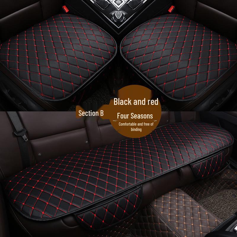 Nappa Leather Summer Car Seat Cushion Set - Durable, Non-Slip, Universal Fit for Five-Seat Vehicles