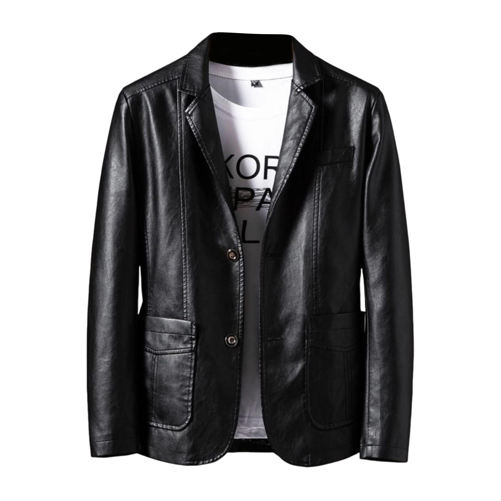 

Men s Leather Suit Collar Casual Leather Jacket XXXXL