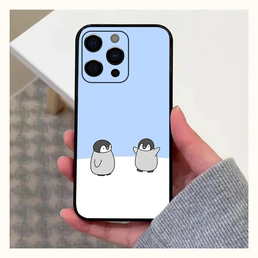Penguin Kawaii Cute Cartoon Phone Case For Apple iPhone 15,14,13,12,11,Pro,X,XS,Max,XR,Plus,Mini Soft Black Cover