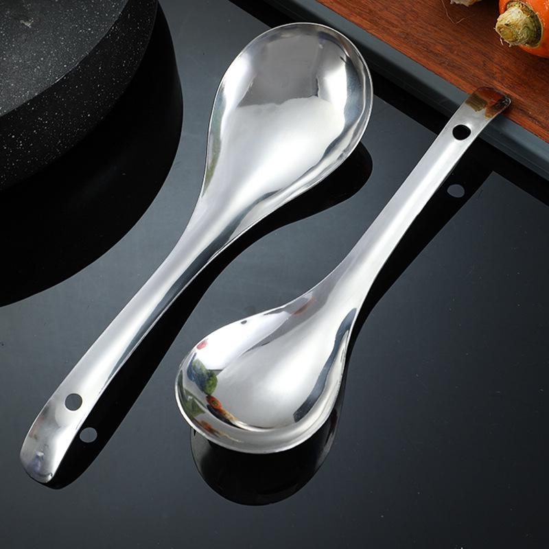 Large Stainless Steel Soup Ladle & Serving Spoon for Rice, Porridge, and Kitchen Use