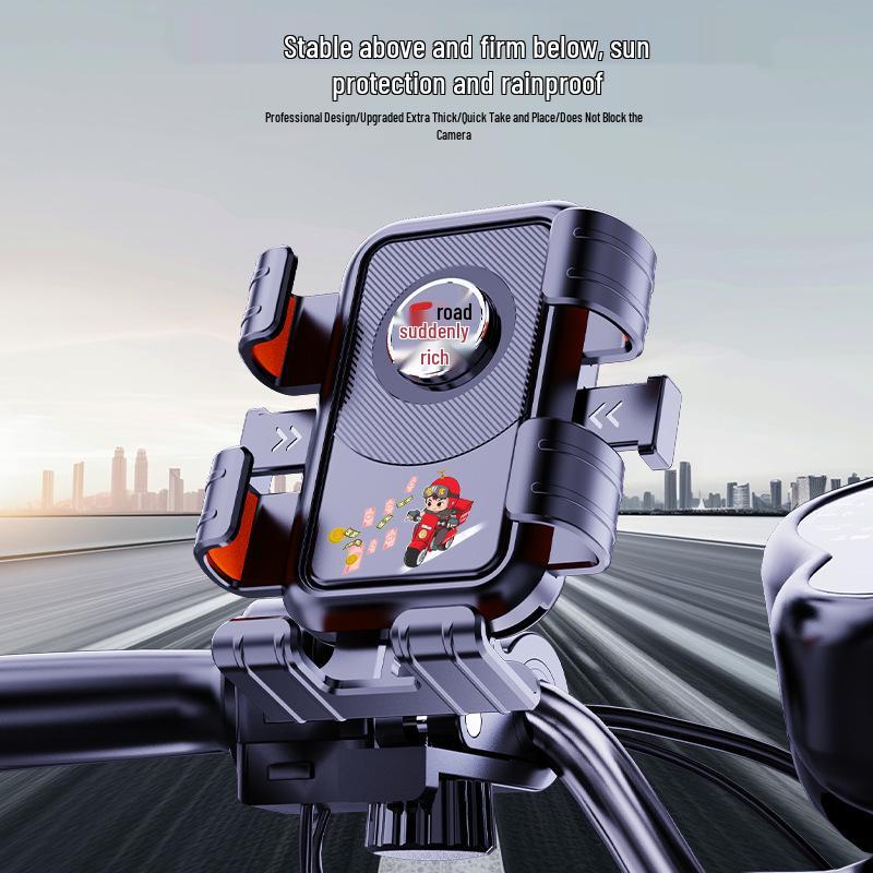 New Cartoon Six-Claw Rearview Mirror Phone Holder for Electric Vehicles, Motorcycles, and Bicycles