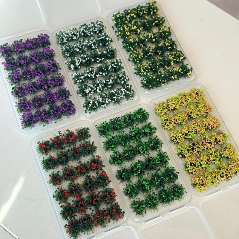 24pcs Realistic Mini Grass Clumps Dollhouse Micro Landscape Diy Garden Terrarium Diorama Building Model Landscape Accessories