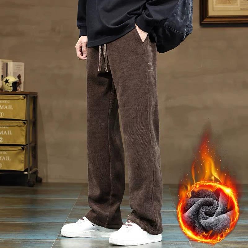 

Зимние толстые вельветовые спортивные брюки в стиле кэжуал, весенне-осенние вельветовые брюки, мужские прямые спортивные штаны XL кофейный