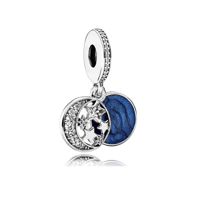 Fine Blue Starry Sky Series Astronaut Star & Crescent Moon Mysterious Alien Sun Fit Original Bracelet Diy Jewelry Gifts