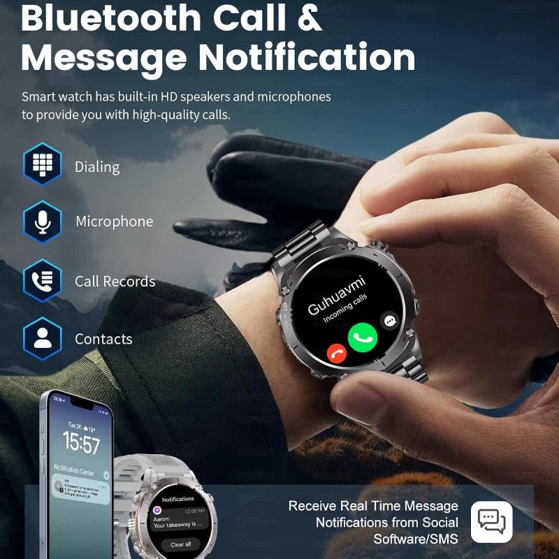 2025 Nové Dvoupásmové Satelitní GPS Chytré Hodinky Ultra HD AMOLED Displej Kompas 10ATM Vodotěsné Sportovní Chytrý Náramek Pánské Hodinky