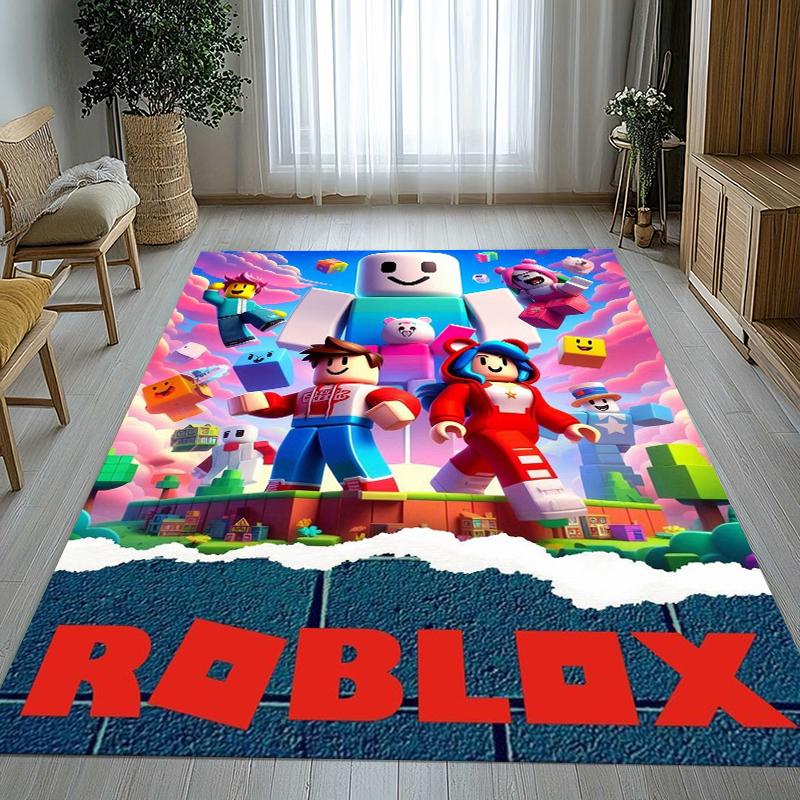 Game R-Robloxs Cartoon Living Room Non-Slip Area Rug Soft Carpet for Bedroom Kids Playroom Sofa,Home Decor Doormat Gift