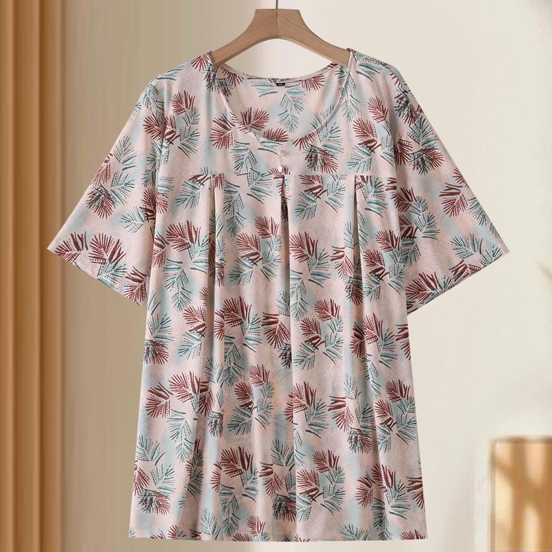 Plus Size 4XL-8XL Elegant Blouses for Women Tops Casual Loose Short Sleeve Female Shirt Summer Vintage Clothes