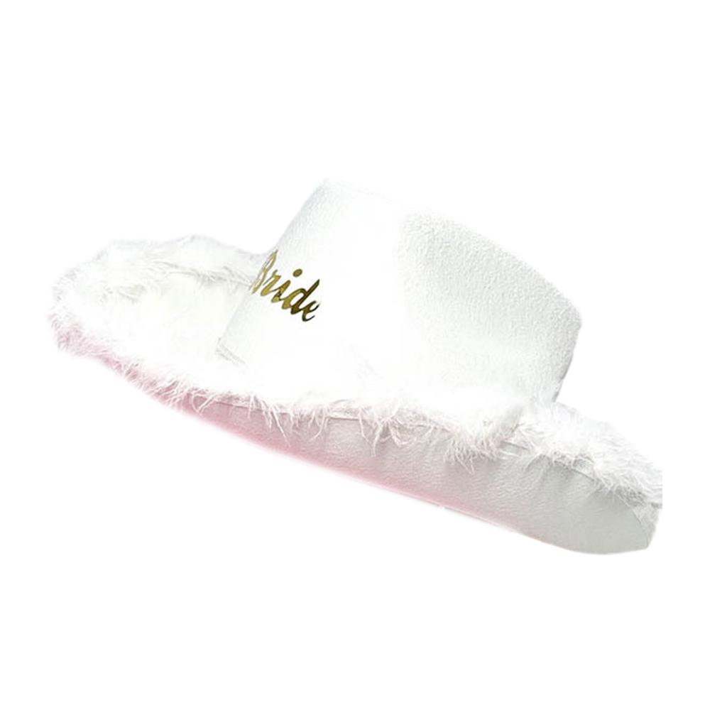 Wide Brim Cowboy Hat for Bride Role Play Costume Cowgirl Hat Wedding Party Props Bachelorette Party Head Accessories