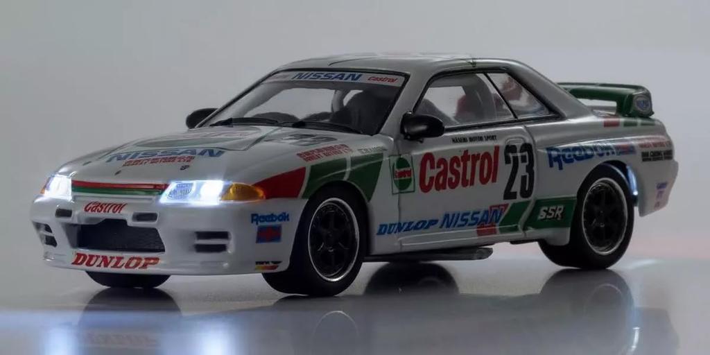 Kyosho Original Scale Castrol Skyline 1990 Finished Model K07012LC 1/64 [MOTN] GT-R (R32) Gr.A #23 LED-Equipped