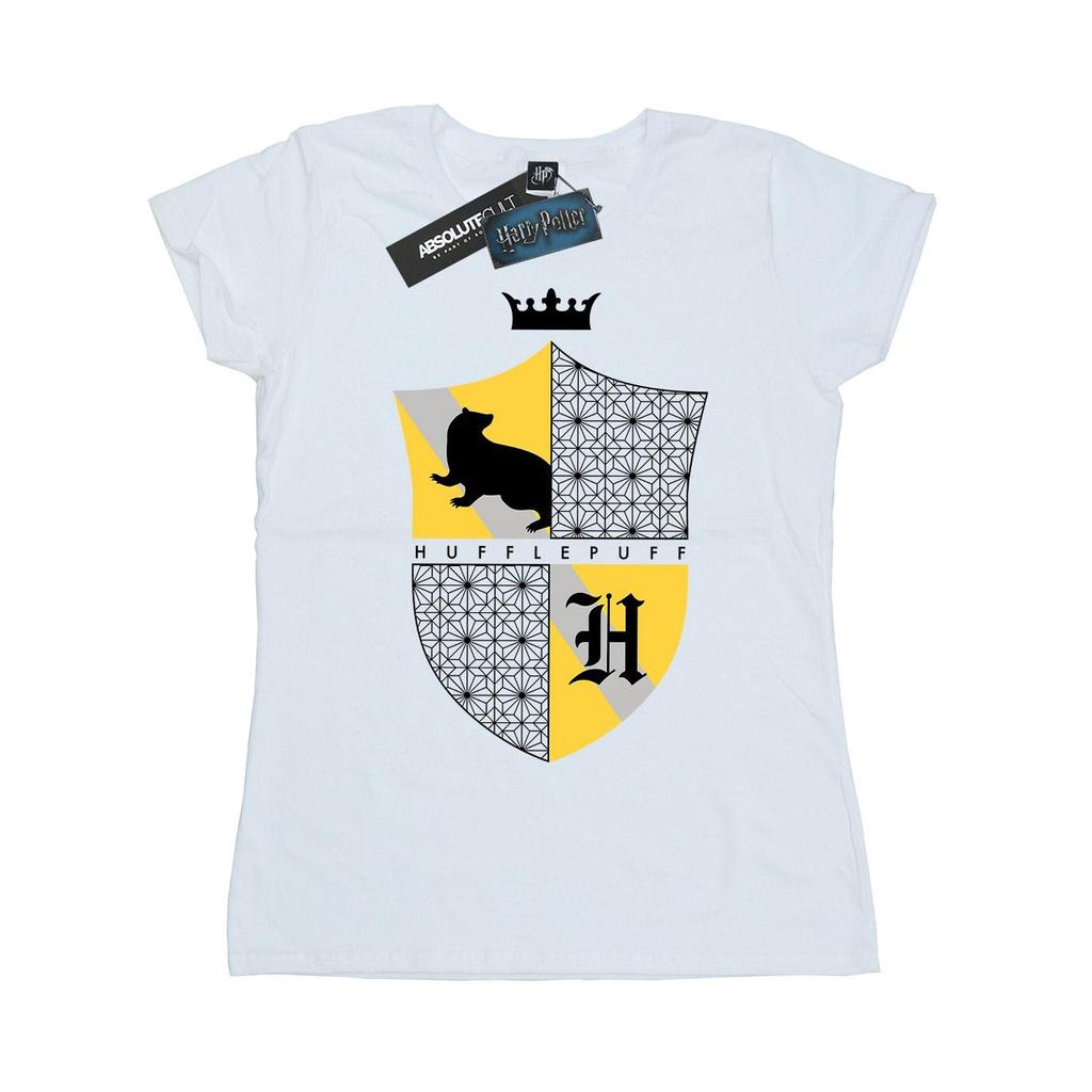 Harry Potter Womens/Ladies Hufflepuff Shield Cotton T-Shirt