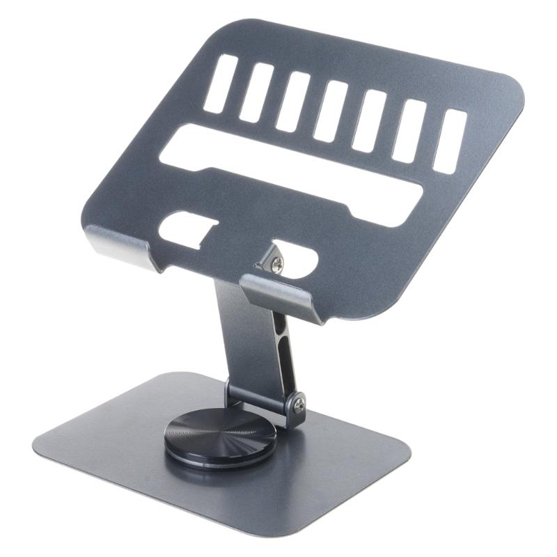 Carbon Steel Laptop Holder 360°Rotation Ventilated Design For Enhances Cooling Adjustable Heights From 50mm To 290mm серый