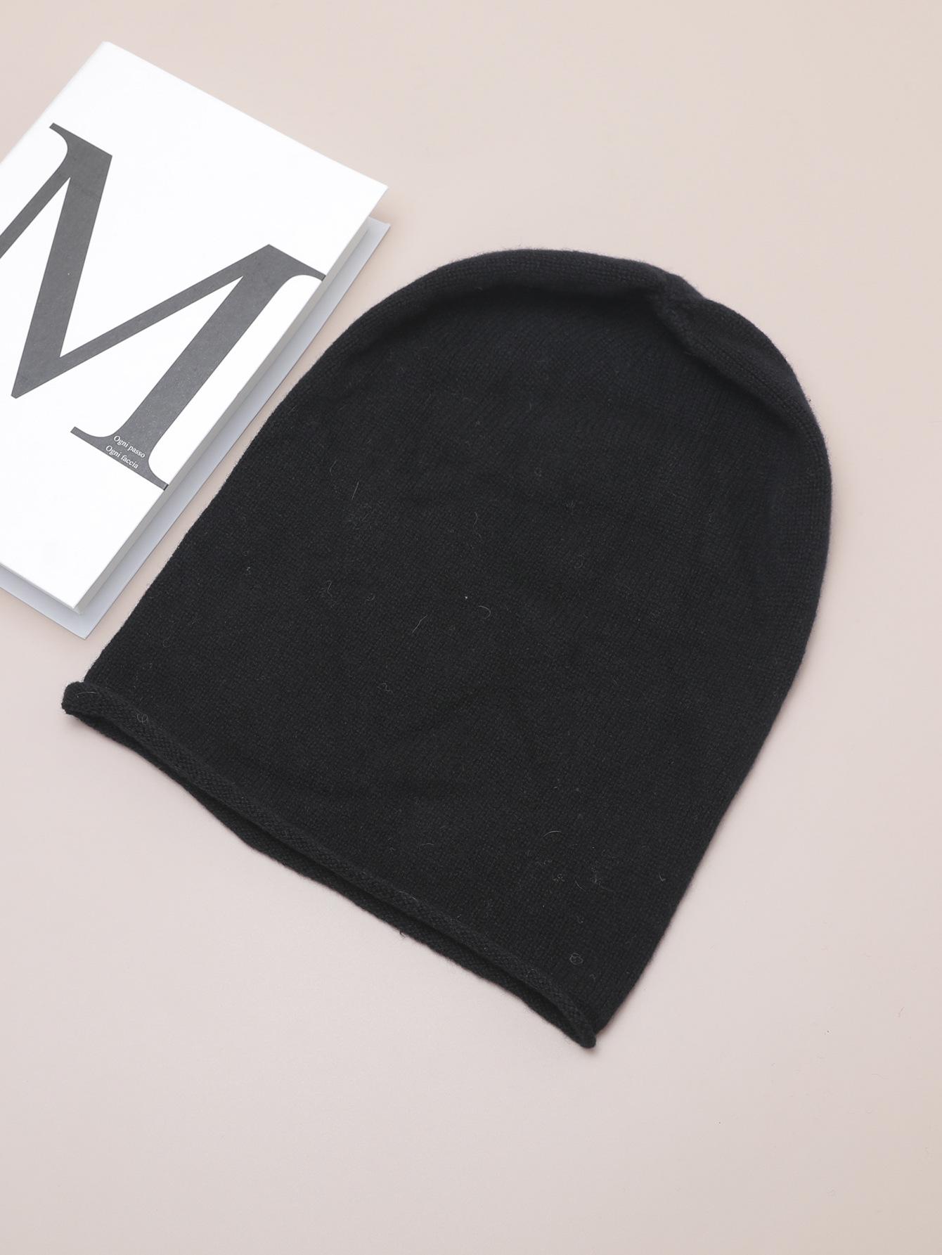 

Осень и зима новая шляпа женская теплая защита ушей большой обхват головы холодная шапка вязаная шерстяная шапка-пуловер One Size чёрный