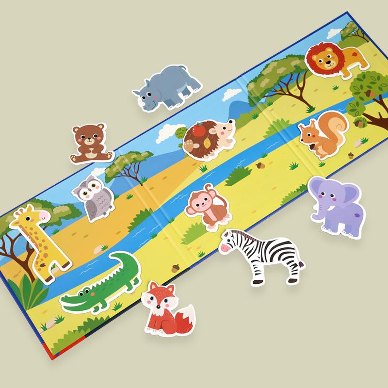 Бумажная детская магнитная головоломка-сцена головоломка от 3 до 6 лет игрушка-головоломка 2 малыш 4 интеллект 3D трехмерная книга для раннего развития