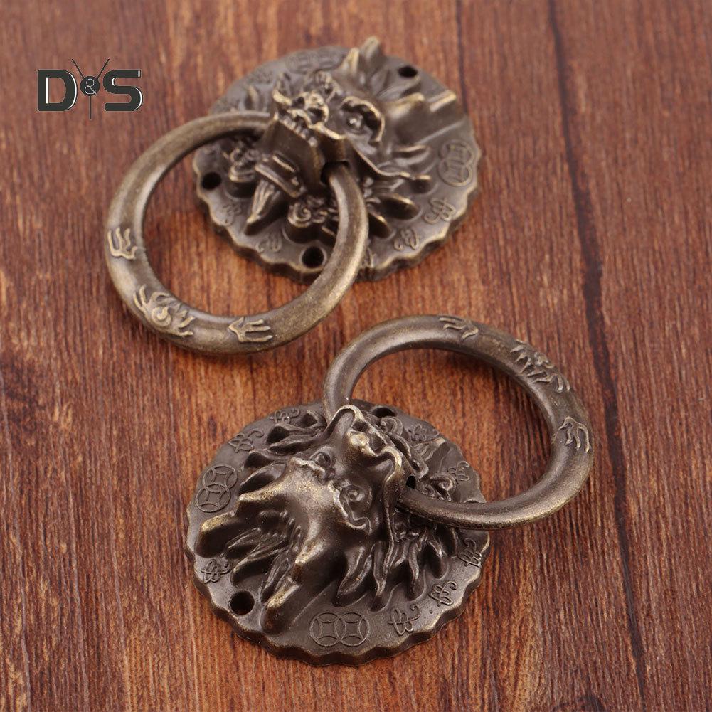 DYS Home Decor Vintage Dragon Head Cabinet Shelter Nábytek Zásuvka Rukojeť Knoflík Ring