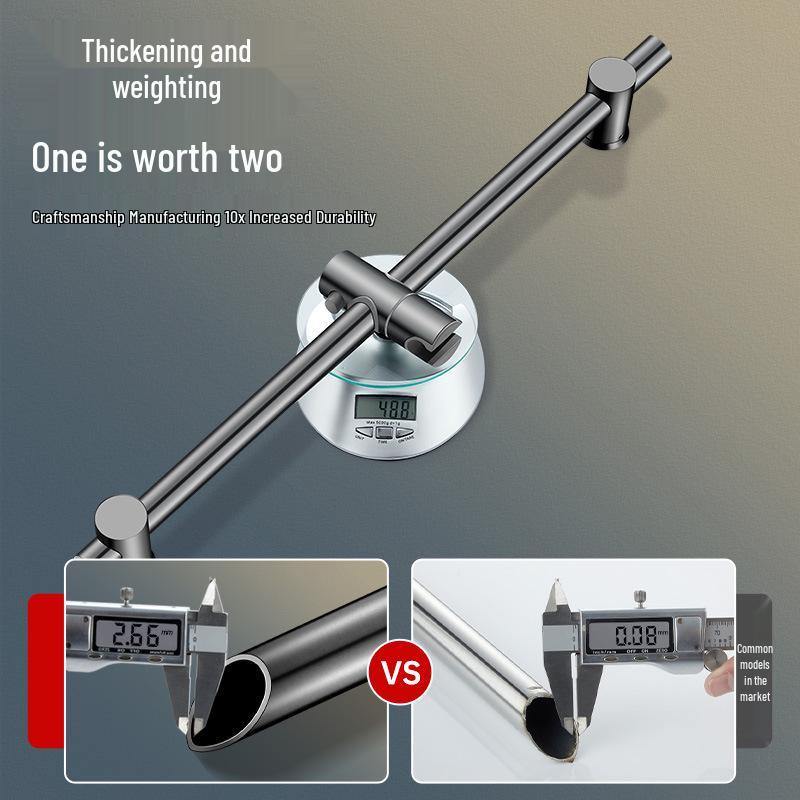 Punch-Free Stainless Steel Shower Head Holder Set