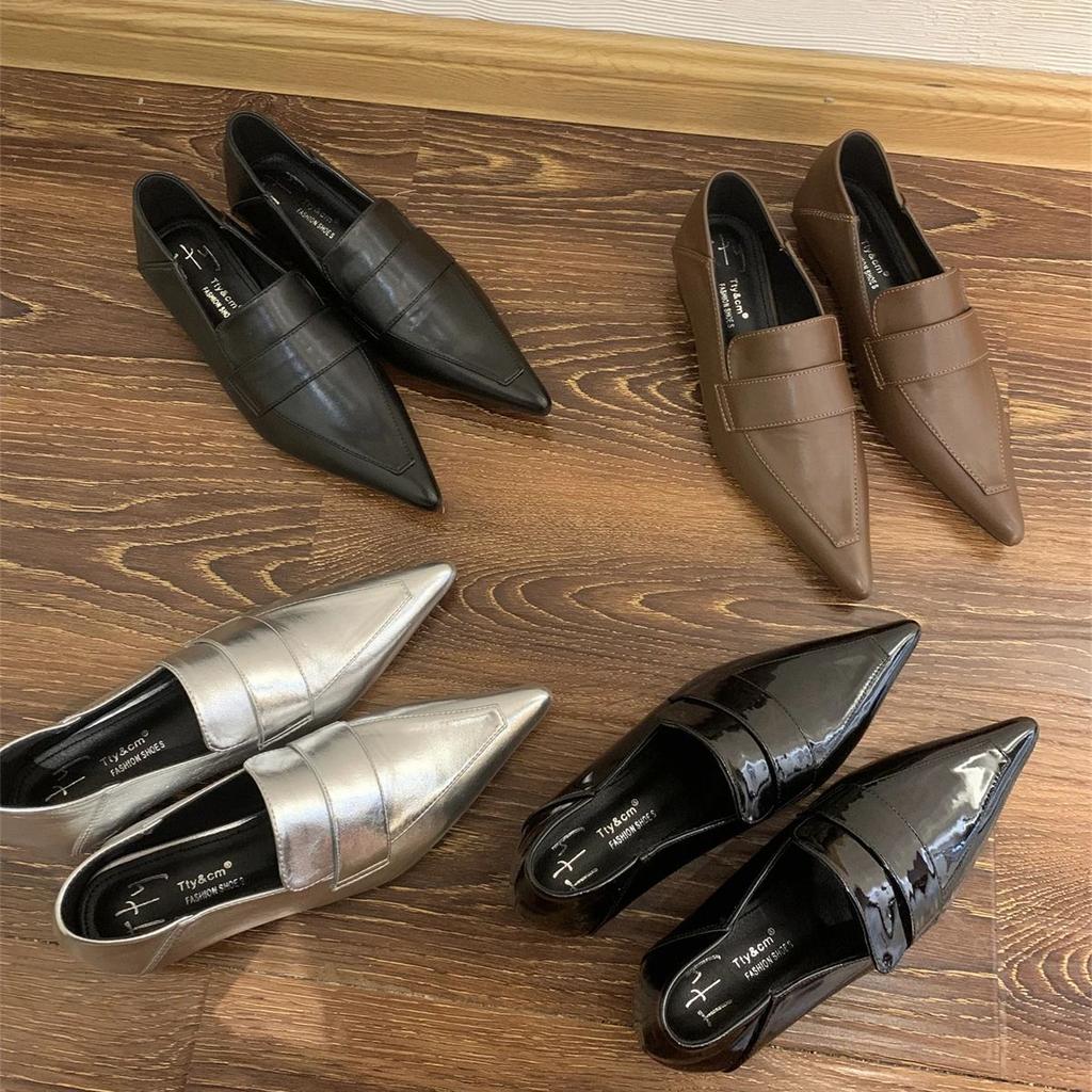 Móda Bailamos Dámské luxusní baleríny Módní špičaté mokasíny Dámské 2024 Nové černé baleríny Mokasíny