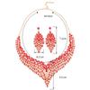 3szt. Damski Modny Naszyjnik Kolczyki Cyrkonia Zestaw Ślub Bankiet Impreza Prezent Świąteczny 8884