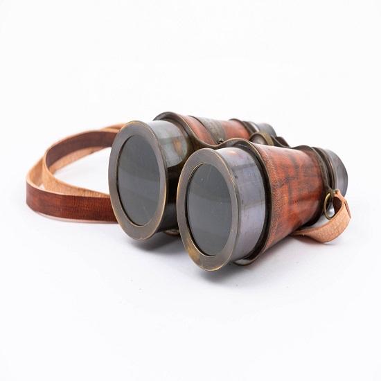 Binocolo vintage con custodia in pelle