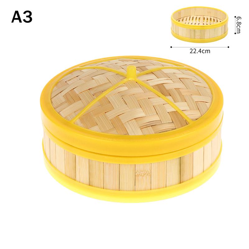 1Pc 5-6.5 Inch Cook Sticky Rice Chinese Food Making Handmade Steamer Basket With Lid Bamboo Kitchen Cookware Dumpling Steamer