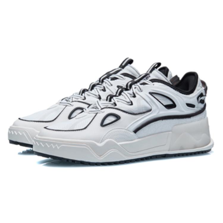 Li Ning CF FlashStar Slip Resistant Abrasion Resistant Low top Skateboard Shoes Men's White Black AGCR289-2