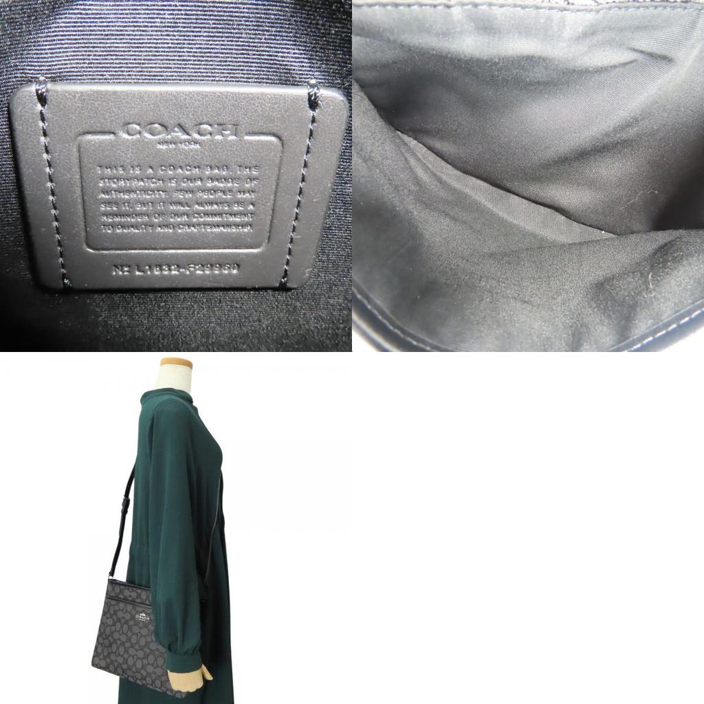 Used COACH Shoulder Bag F29960 Signature canvas/leather gray black casual