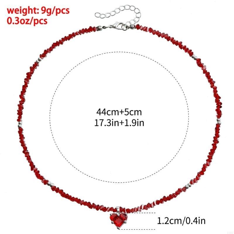 Stylish Heart Beaded Necklace Handmade Jewelry Accessory for Trendy Women E0BF