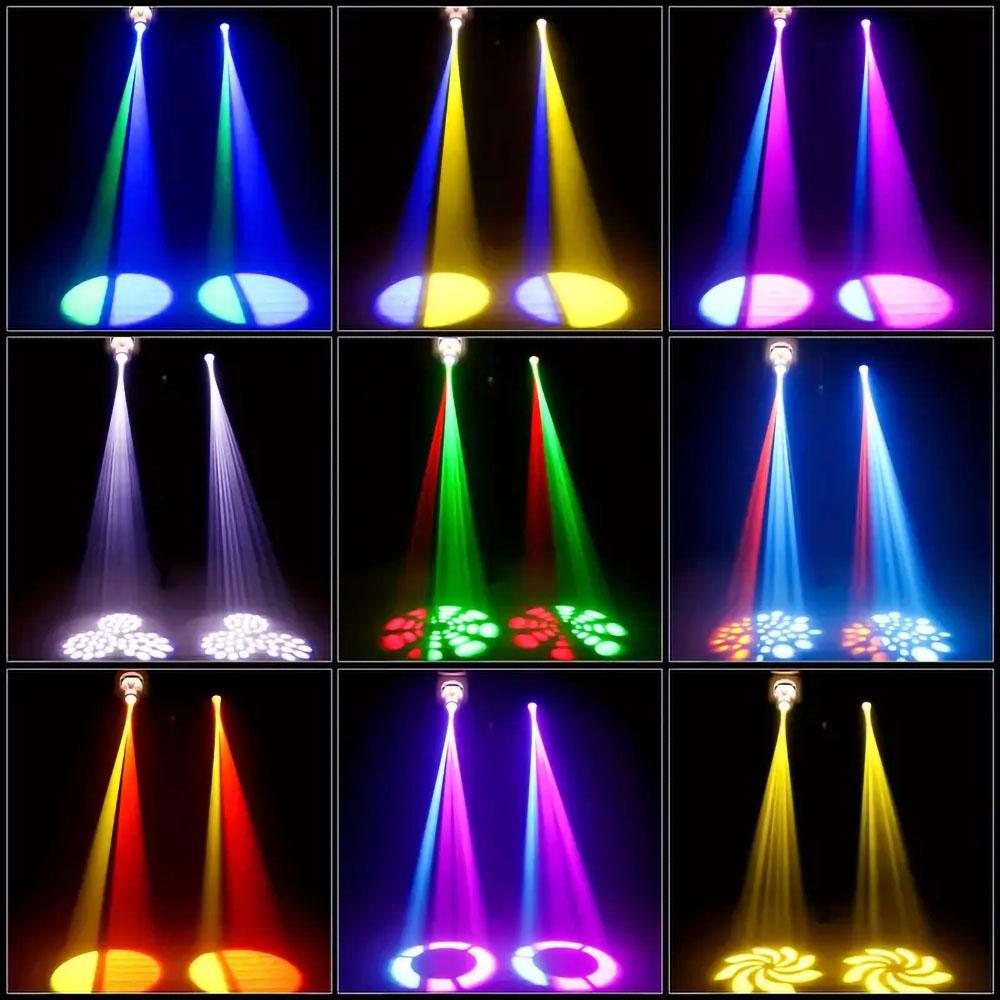 80W Moving Head Stage Light DMX512 Control 8*8 Gobo Spotlight Home Party Ambient Light Disco Ballroom Wedding Mini Gobos