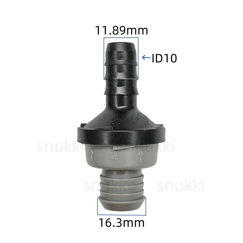 High Qualtiy ID10 Black Plastic One-way Valve Non-return Valve One Way Valve Air Pump Vacuum Check Valve Brake Booster Pump 1pc