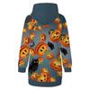 Women's  And Winter Hooded Sweatshirt Dress Halloween Print Dress