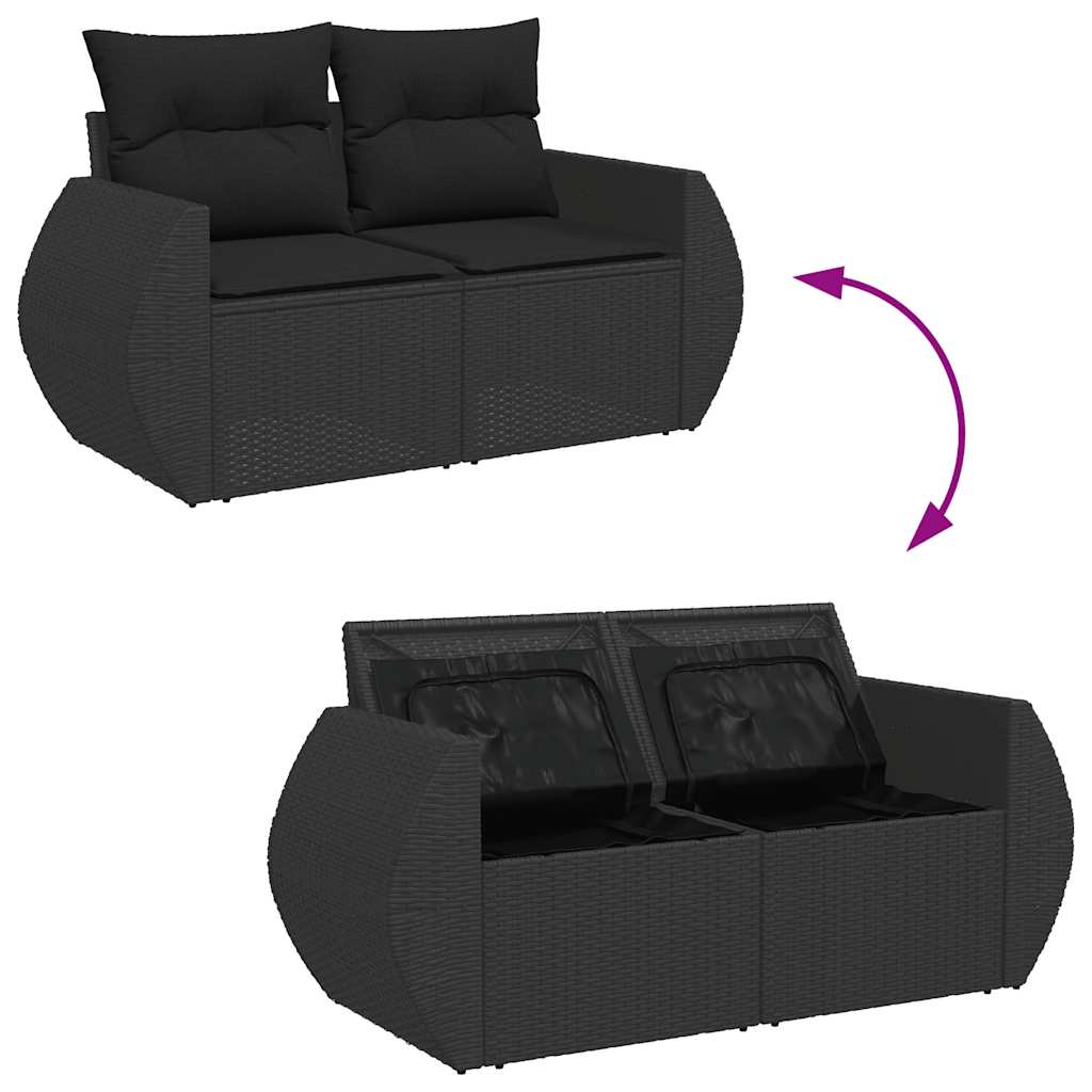 Vidaxl 6-Cz. Meubelset Met Kussens, Zwart, Polyrotan En Acacia