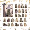 Christmas Advent Calendar Cat 2026, 24 Days 2D Acrylic Ornaments Countdown Calendar, Tree Hanging Decorations Collectible Cute Pendants for