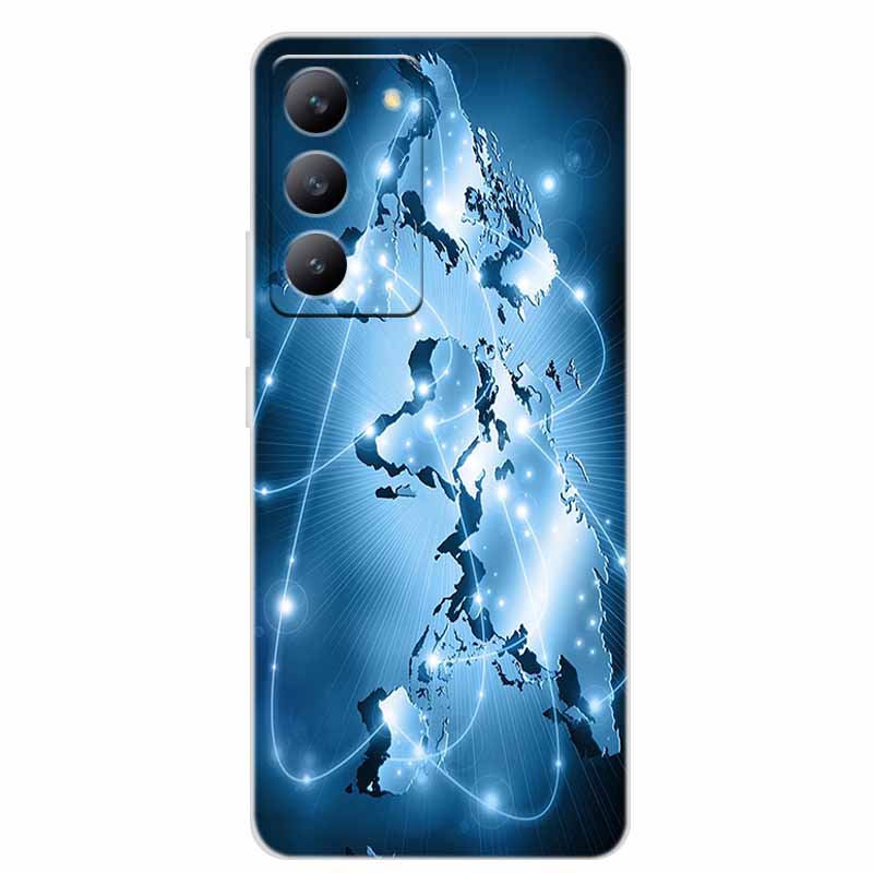 For Redmi 15 4G Phone Case Fashion Flowers Transparent Silicone TPU Soft Back Cover Case For Xiaomi Redmi 15 5G Case Redmi15 Bag