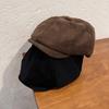 Color Solid Corduroy Beret Cap With Sun Protection Warmth For Adult Fashion Gift