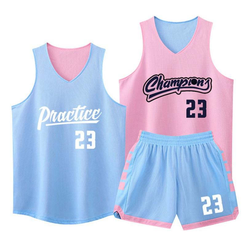 American Jersey Set Double-sided Children s Basketball Mesh Breathable Personalized Printing Team Competition Training Clothes 2XL