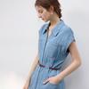 Demana Women's Cloud Cotton Denim V-Neck Midi Dress