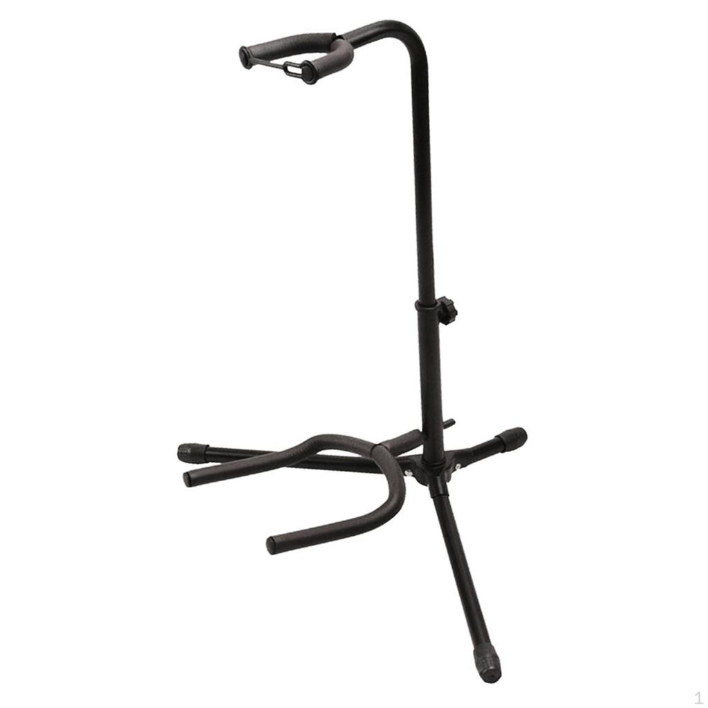 Guitar Stand Floor, Ukulele with Neck Holder Iron Bass Tripod Adjustable 23.62-27.56inch,