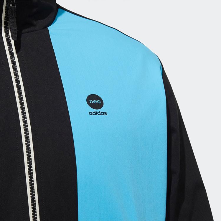 Adidas Neo Colorblock Stand Collar Sports Jacket Men Outerwear Black HD4662